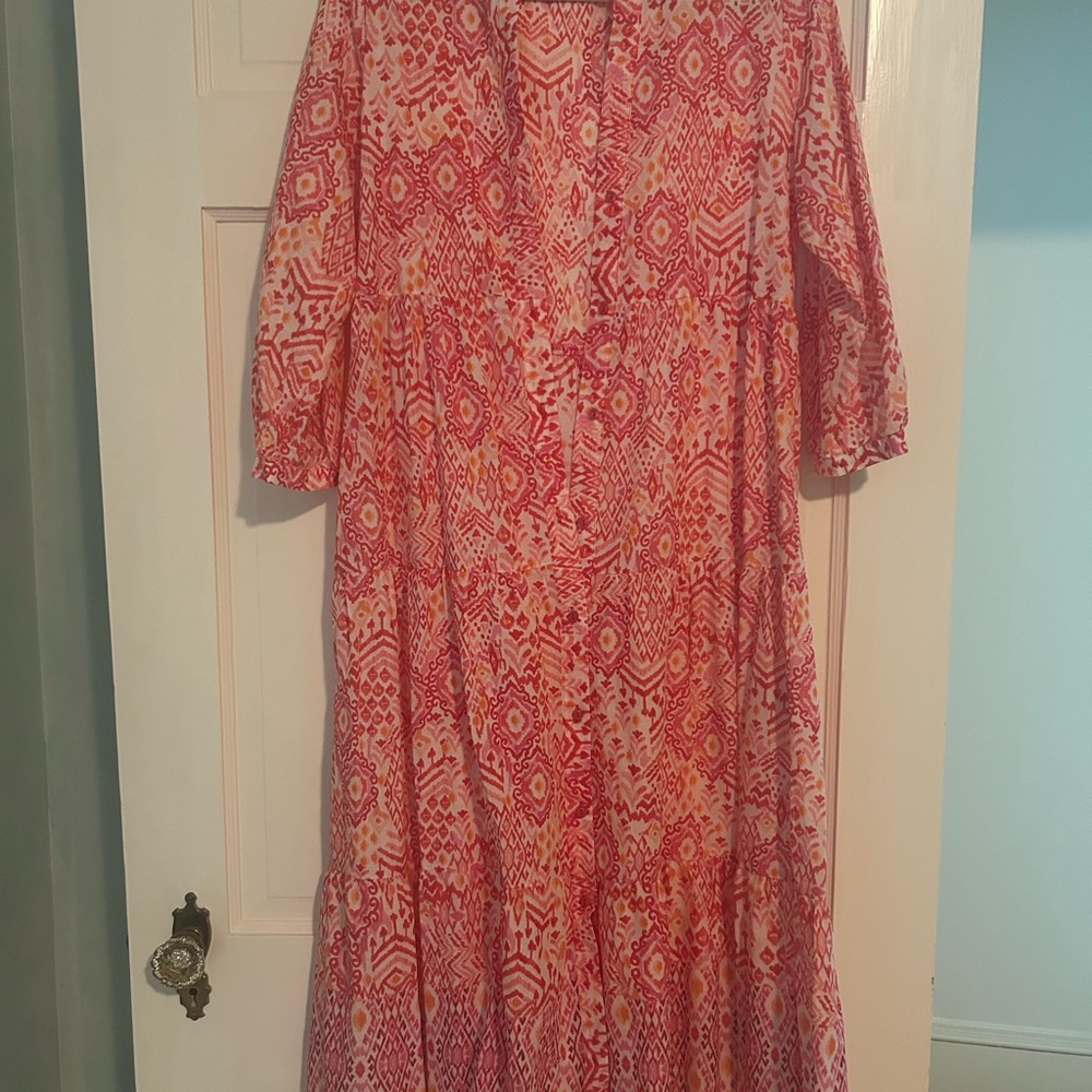 Elegant Pink Patterned Dress